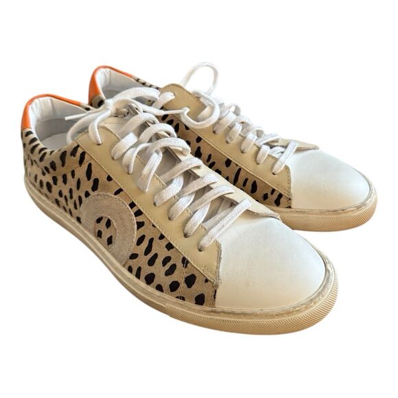 Oliver Cabell Women’s Sneakers Size 39 Dalmatian Print Beige Black Orange